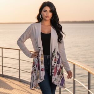 A Walk In The Park  Women's Large Cardigan/ Duster Wineology